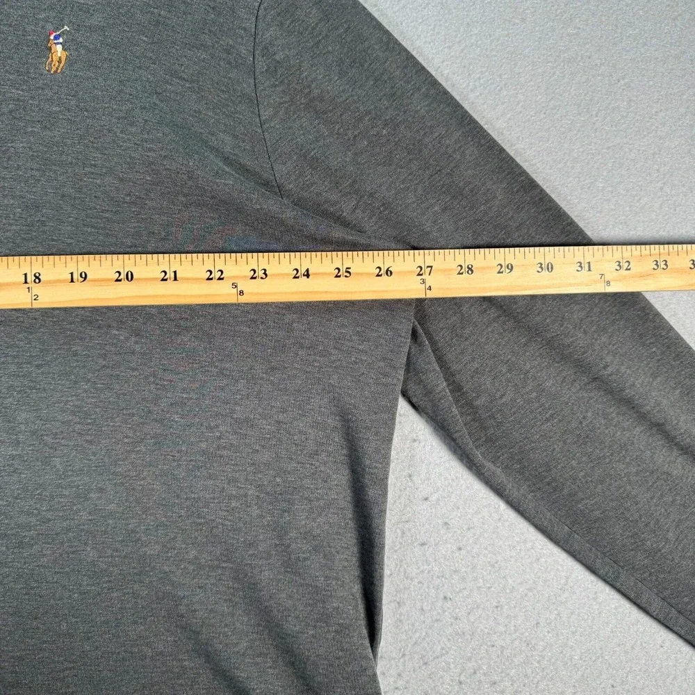 Polo Ralph Lauren Polo Shirt Long Sleeve Mens XL Classic Fit Gray‎ Pony Rugby
